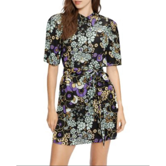 Ted Baker Dresses & Skirts - Ted Baker Saskiie Black Floral Mini Dress Size US 4